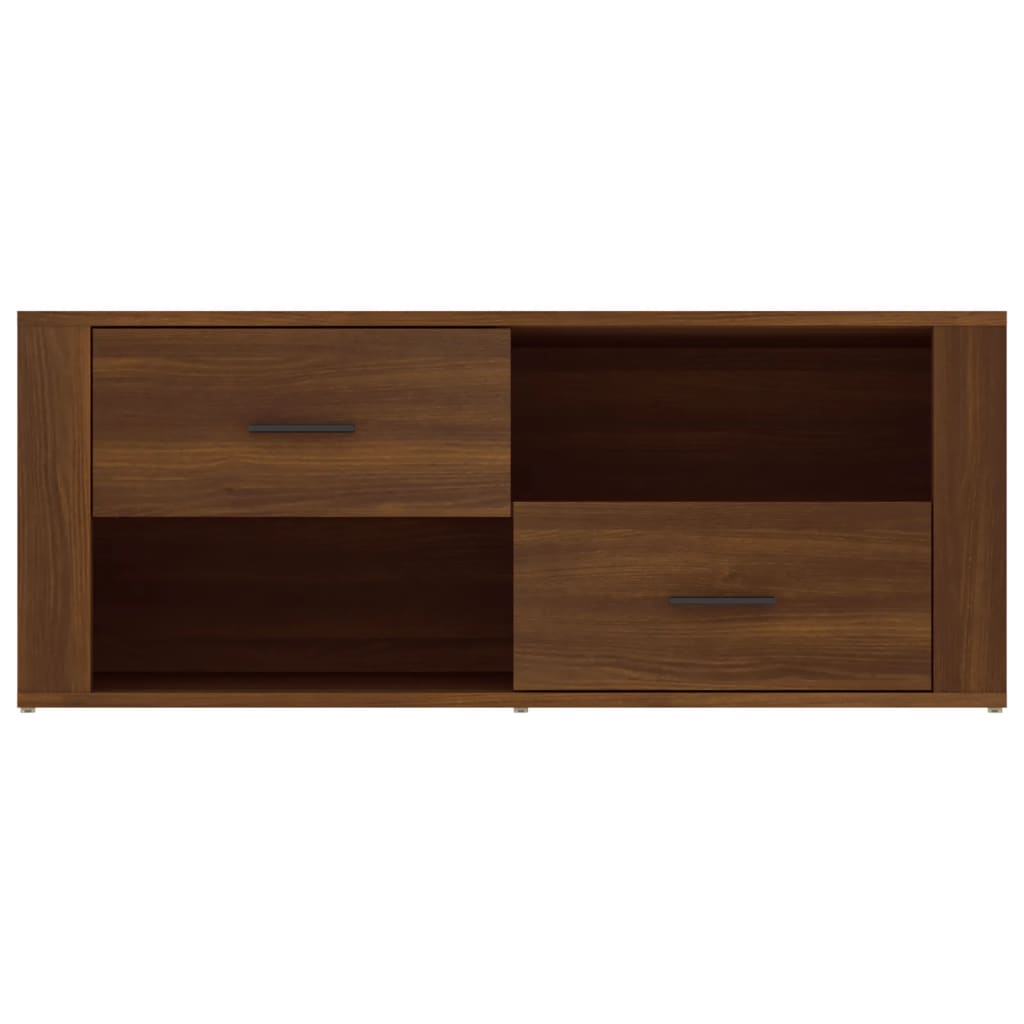 tv-bord 100x35x40 cm konstrueret træ brun egetræsfarve