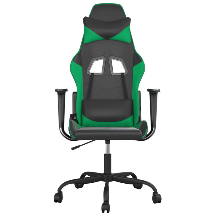 gamingstol kunstlæder sort og grøn