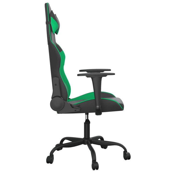 gamingstol kunstlæder sort og grøn