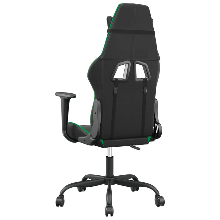 gamingstol kunstlæder sort og grøn