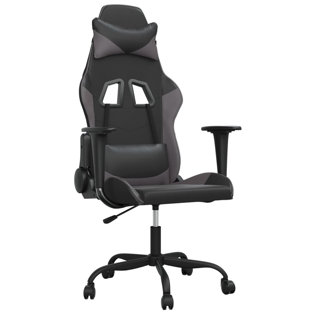 gamingstol kunstlæder sort og grå