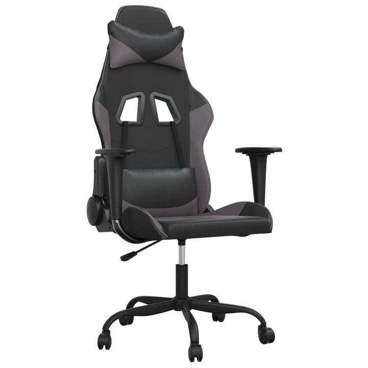 gamingstol kunstlæder sort og grå