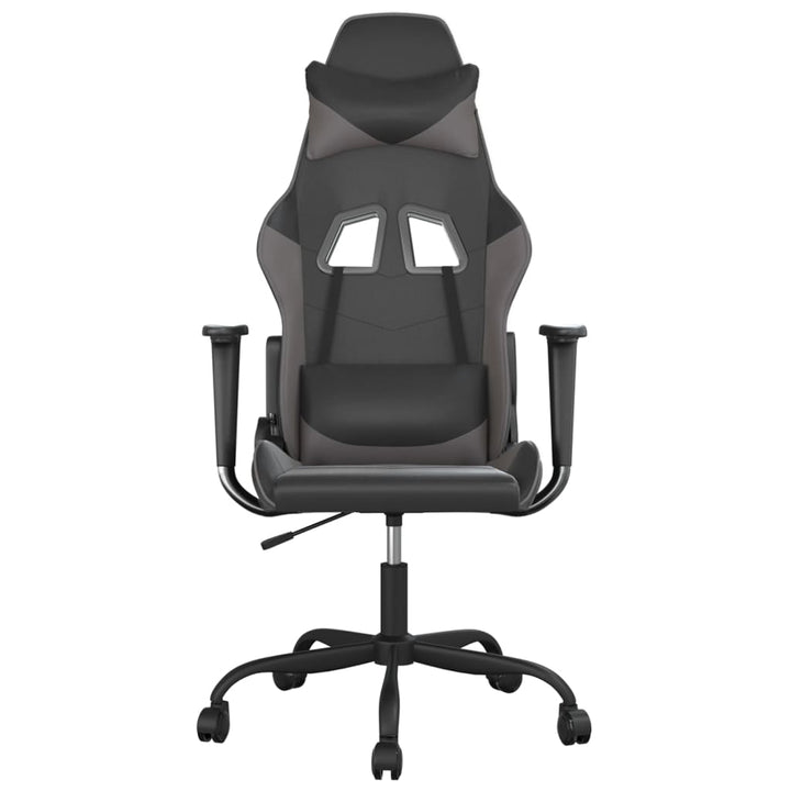 gamingstol kunstlæder sort og grå