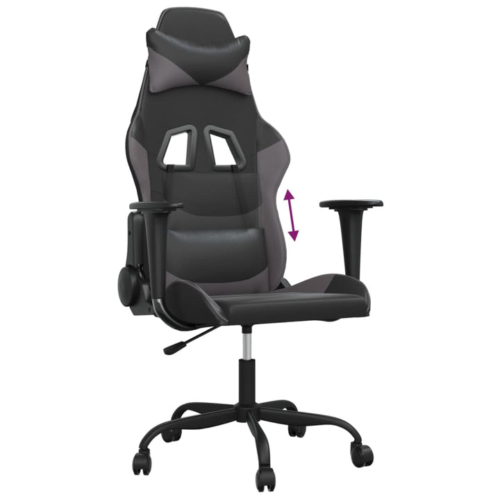 gamingstol kunstlæder sort og grå