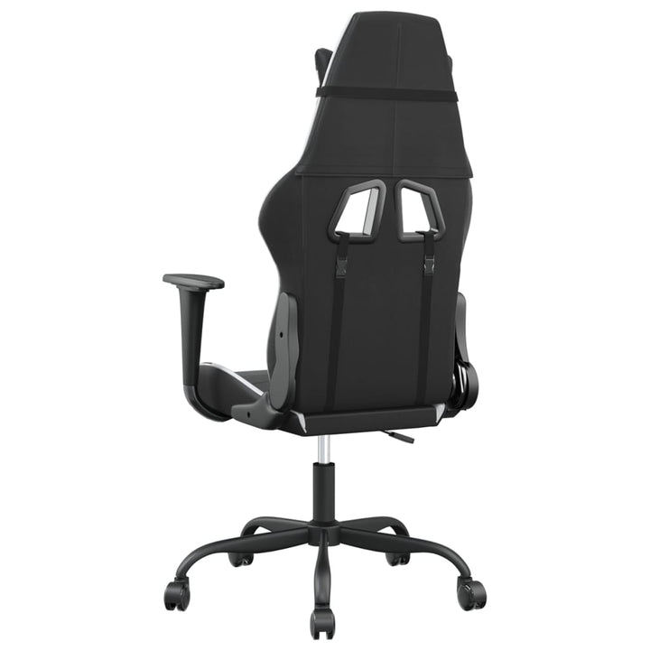 gamingstol kunstlæder sort og hvid