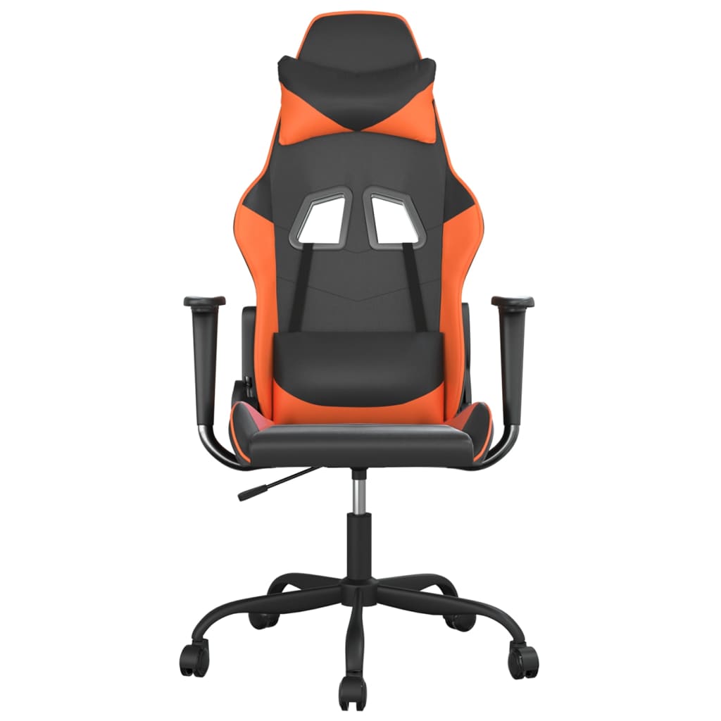 gamingstol kunstlæder sort og orange