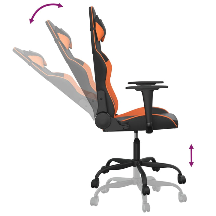 gamingstol kunstlæder sort og orange