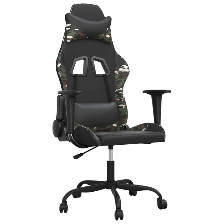 gamingstol kunstlæder sort og camouflage