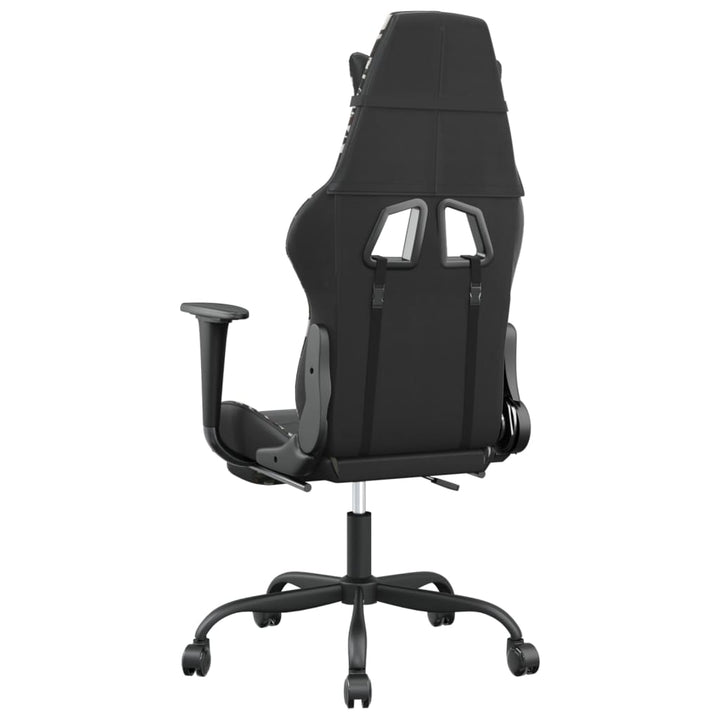 gamingstol med fodstøtte kunstlæder sort og camouflage