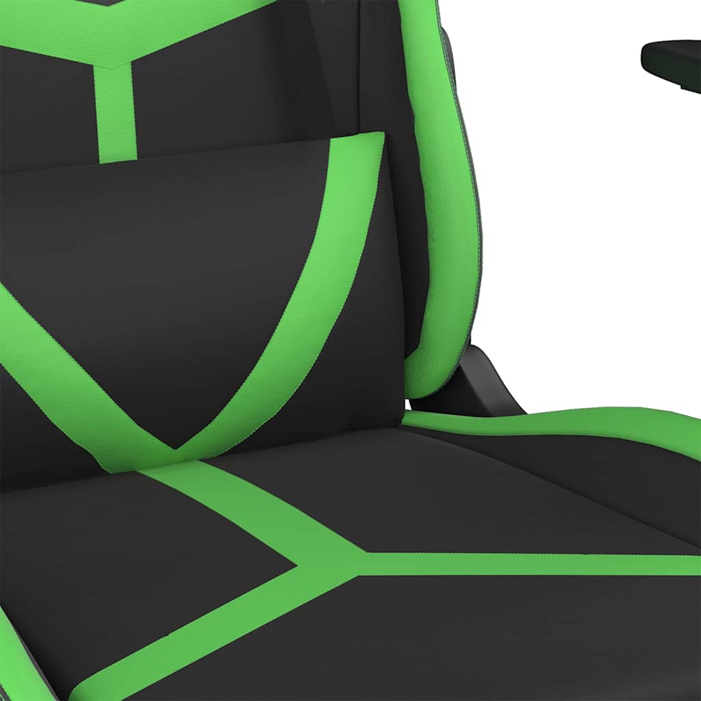 gamingstol kunstlæder sort og grøn