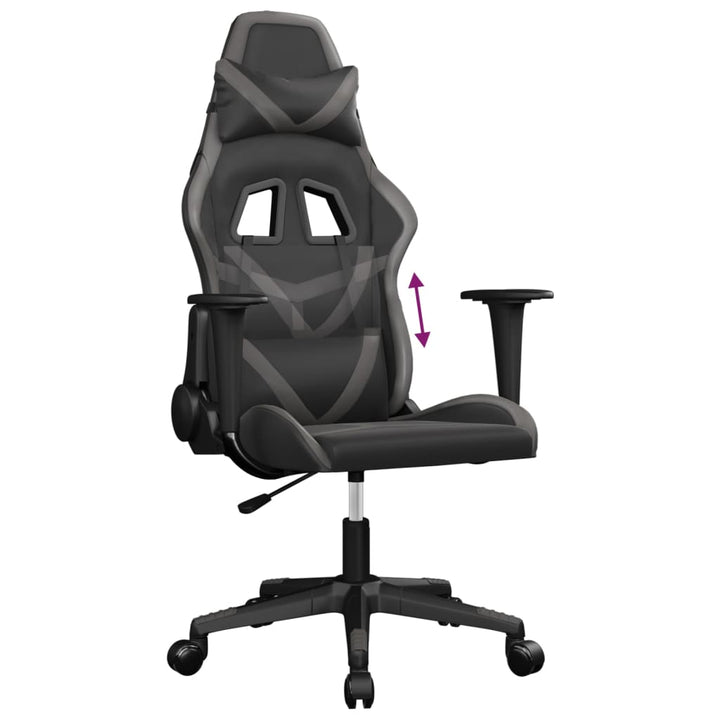 gamingstol kunstlæder sort og grå