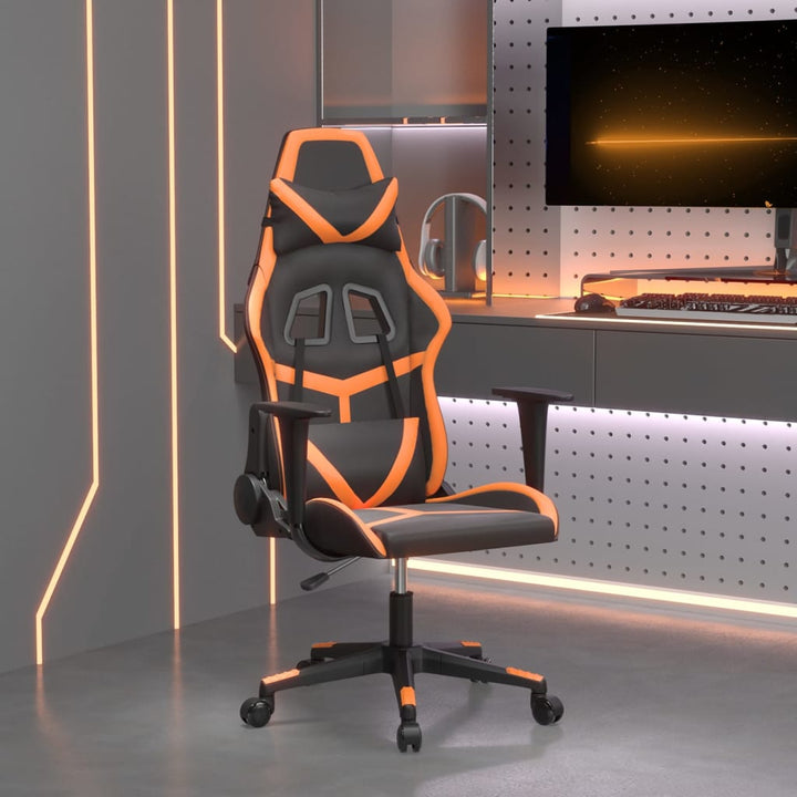gamingstol kunstlæder sort og orange