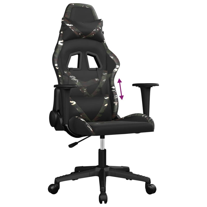 gamingstol kunstlæder sort og camouflage