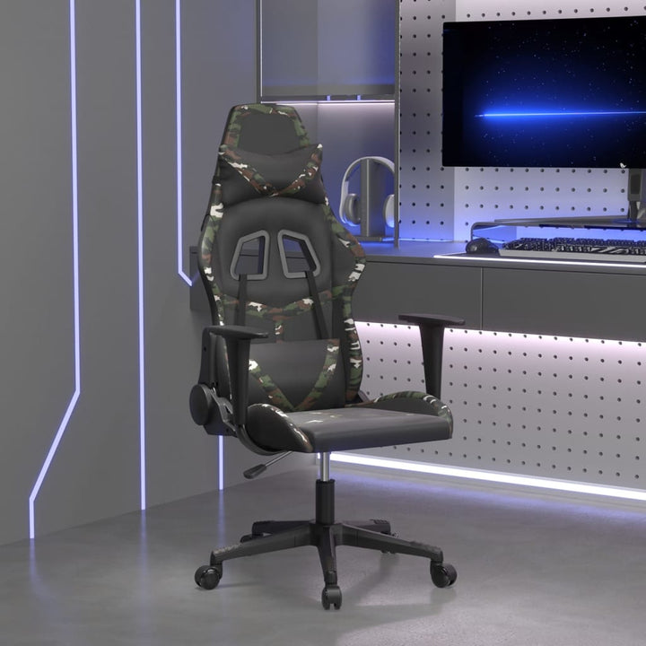 gamingstol kunstlæder sort og camouflage