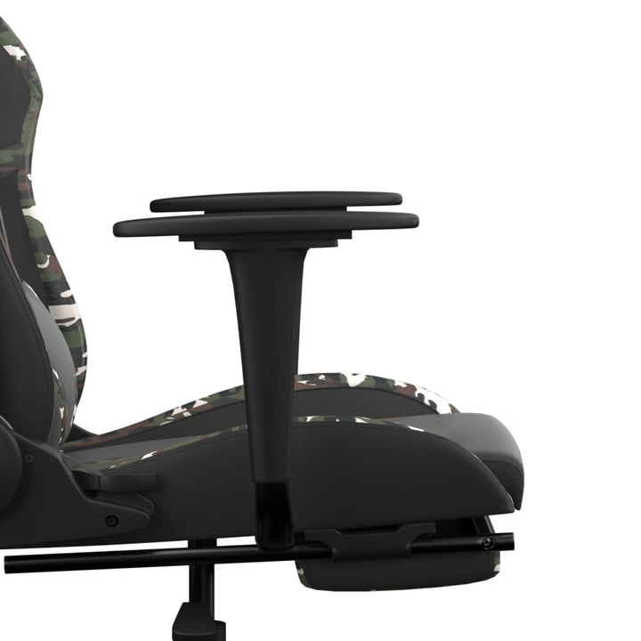 gamingstol med fodstøtte kunstlæder sort og camouflage