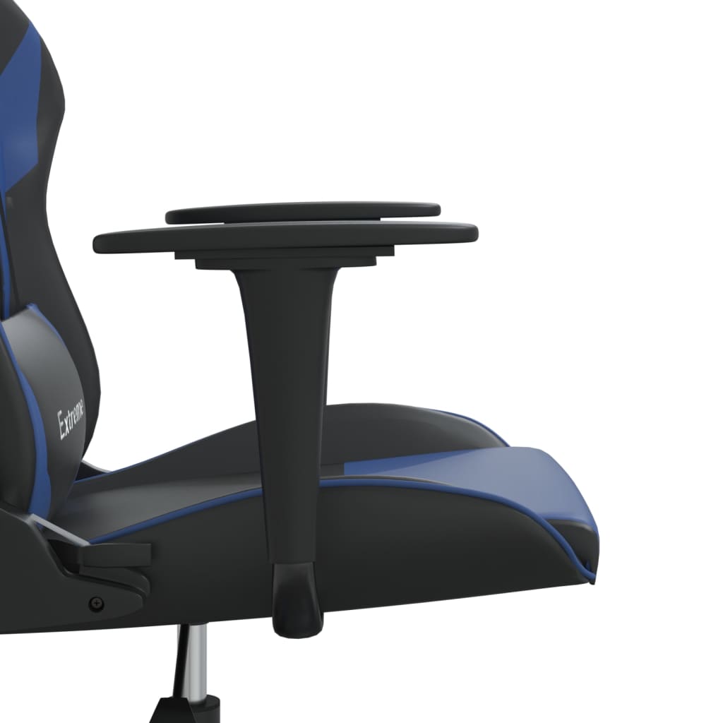 gamingstol kunstlæder sort og blå
