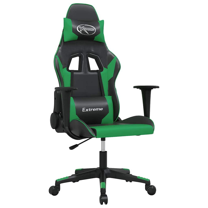 gamingstol kunstlæder sort og grøn