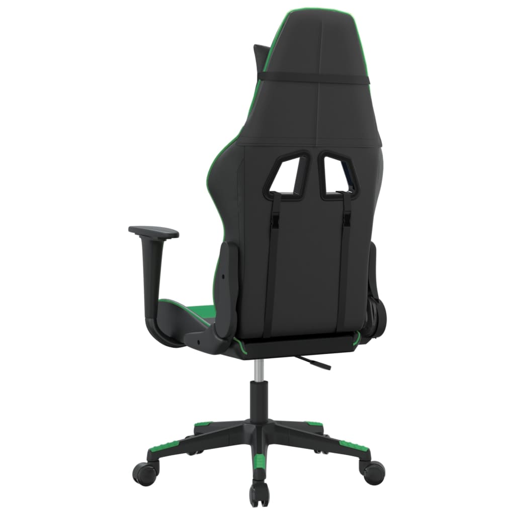 gamingstol kunstlæder sort og grøn