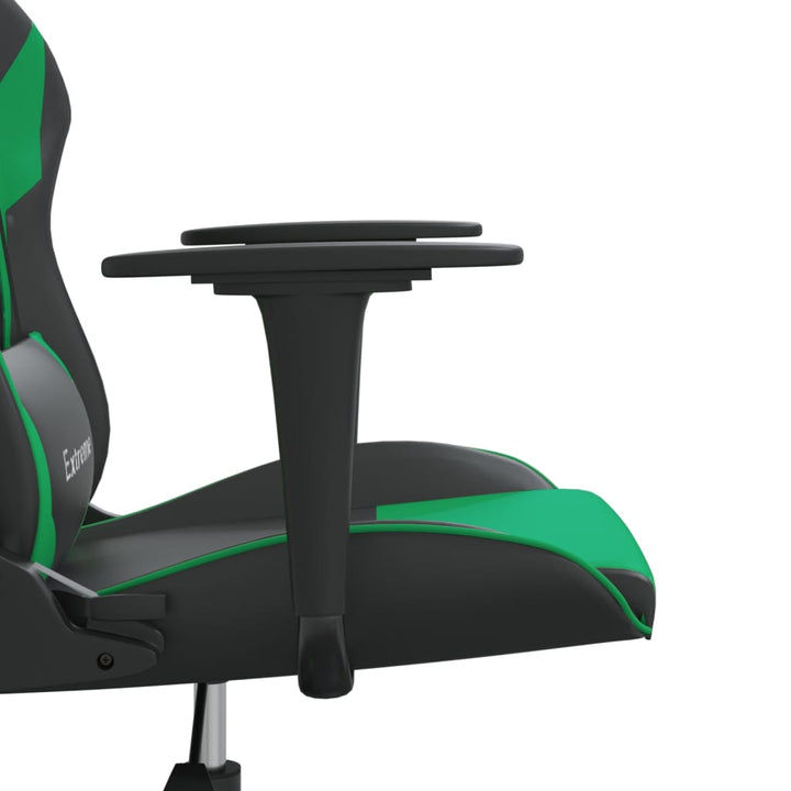 gamingstol kunstlæder sort og grøn
