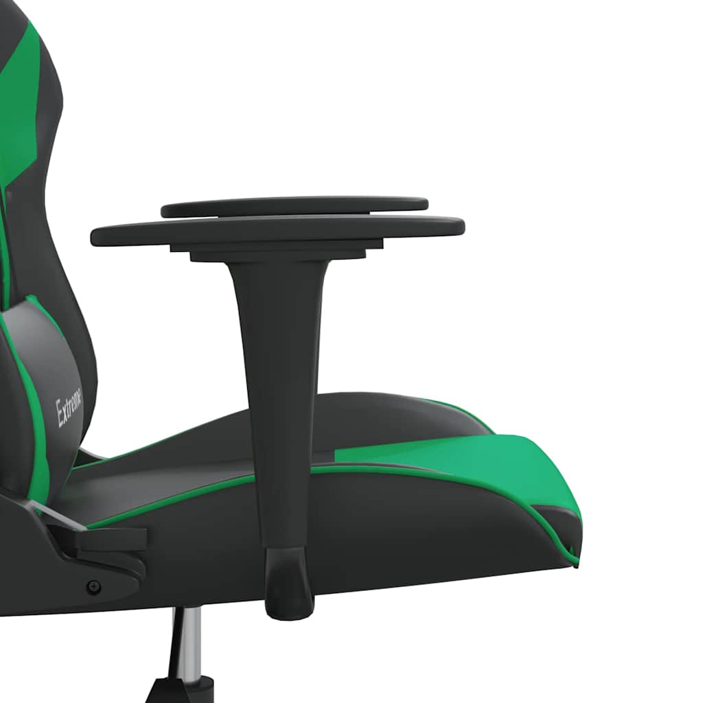 gamingstol kunstlæder sort og grøn