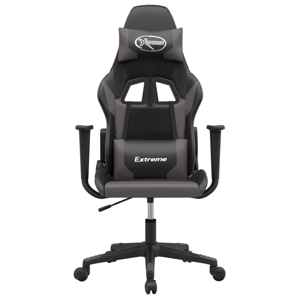 gamingstol kunstlæder sort og grå