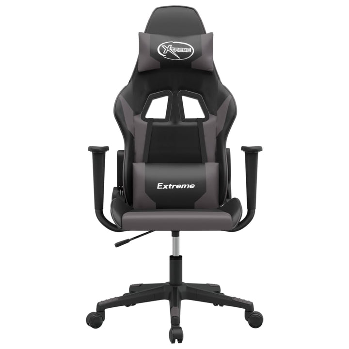 gamingstol kunstlæder sort og grå