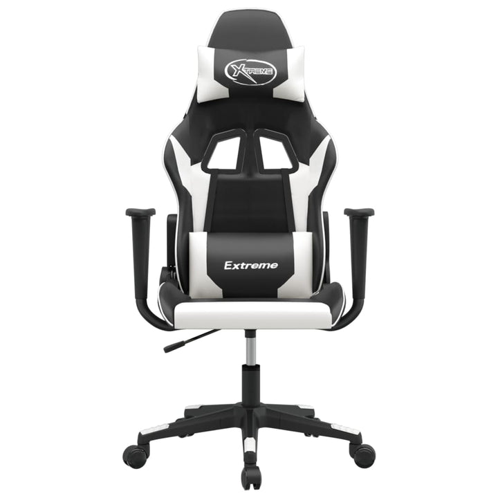 gamingstol kunstlæder sort og hvid
