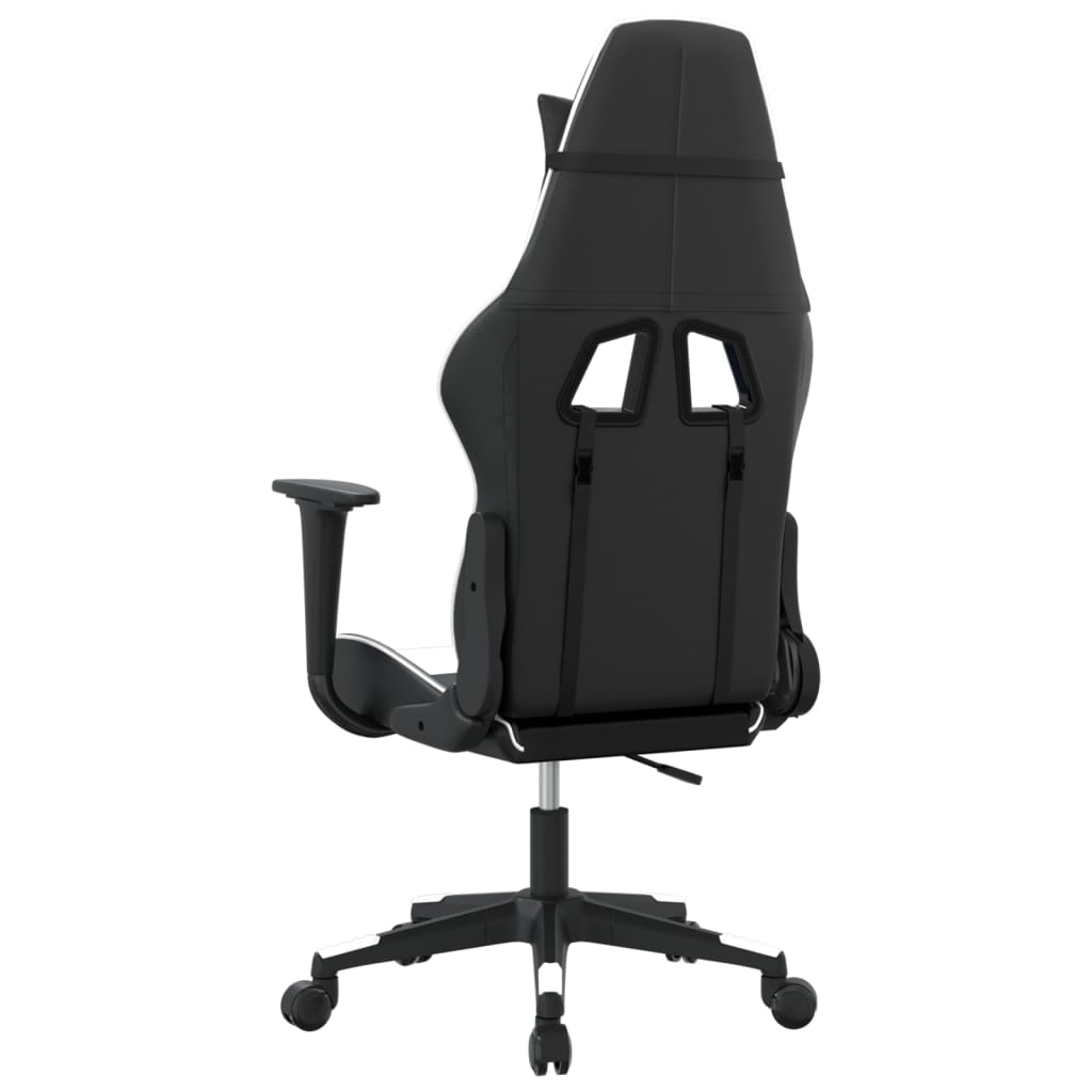 gamingstol kunstlæder sort og hvid