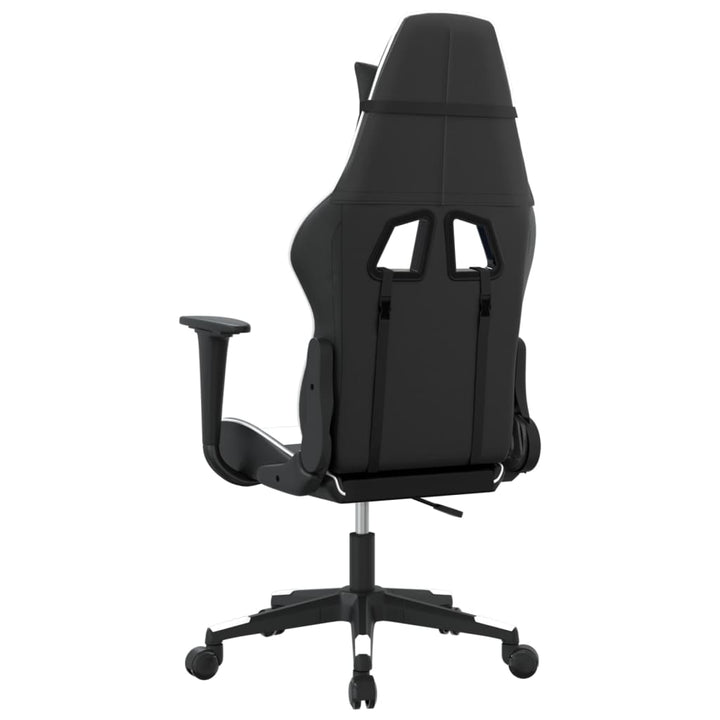 gamingstol kunstlæder sort og hvid