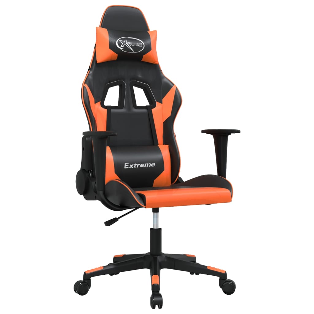 gamingstol kunstlæder sort og orange
