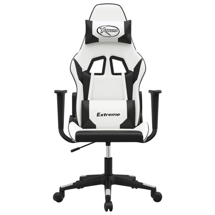 gamingstol kunstlæder hvid og sort