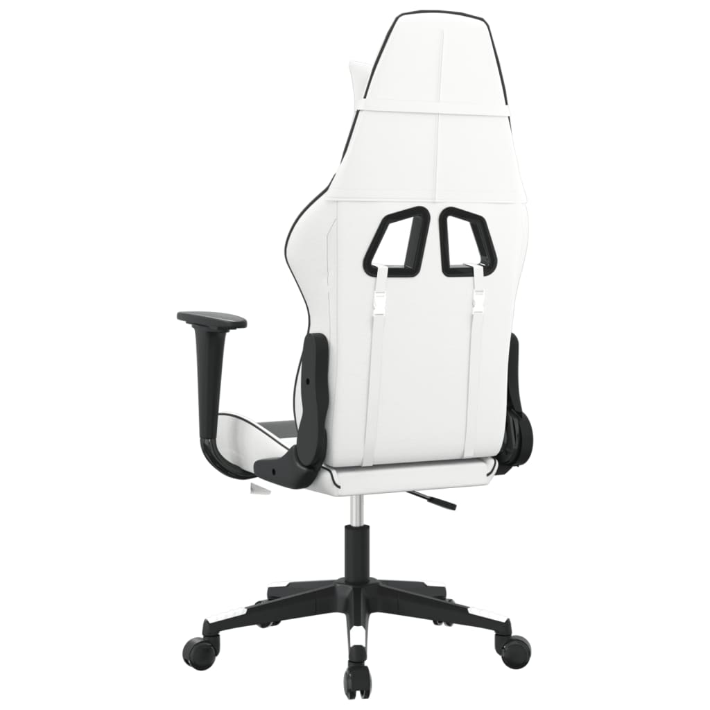 gamingstol kunstlæder hvid og sort