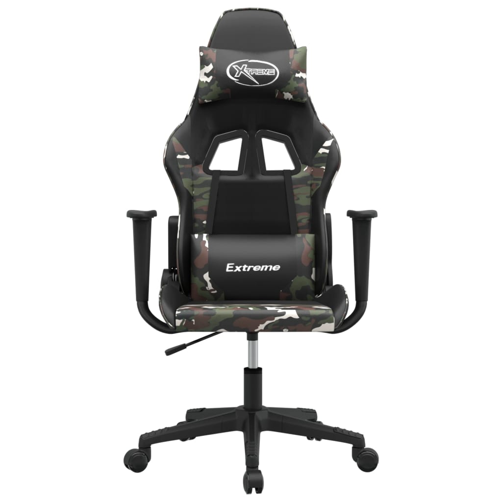 gamingstol kunstlæder sort og camouflage