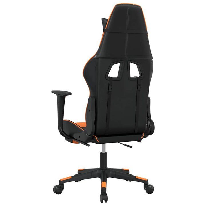 gamingstol med fodstøtte kunstlæder sort og orange