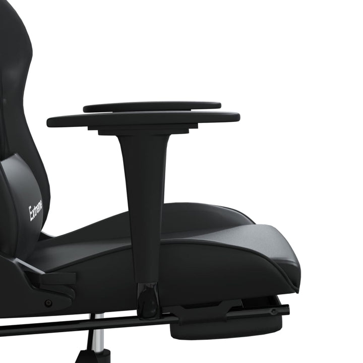 gamingstol med fodstøtte kunstlæder sort