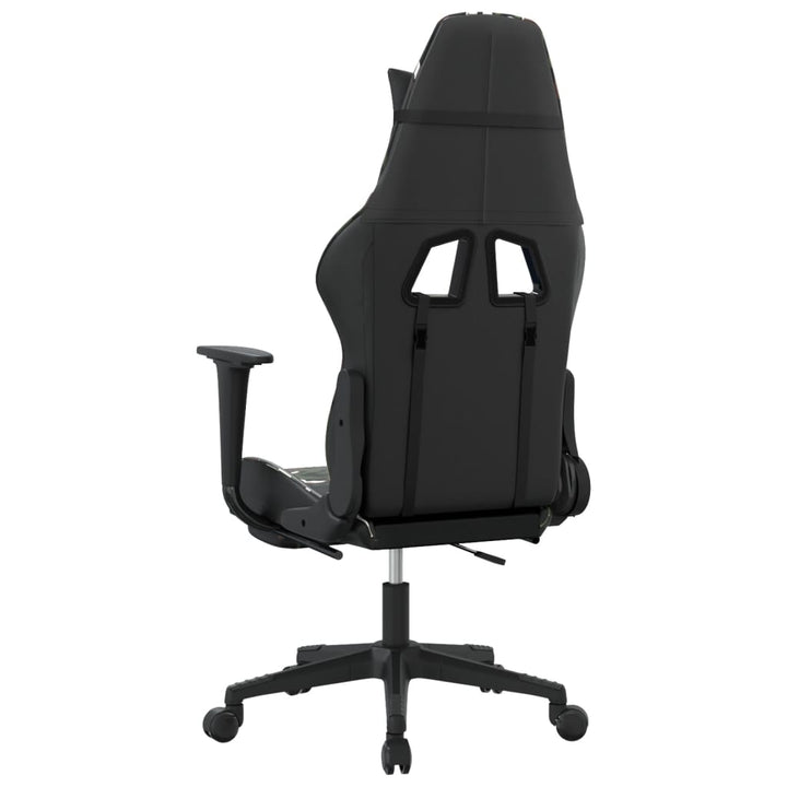 gamingstol med fodstøtte kunstlæder sort og camouflage