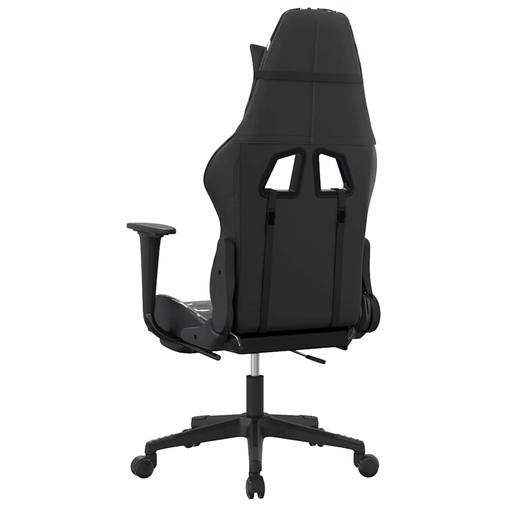 gamingstol med fodstøtte kunstlæder sort og camouflage