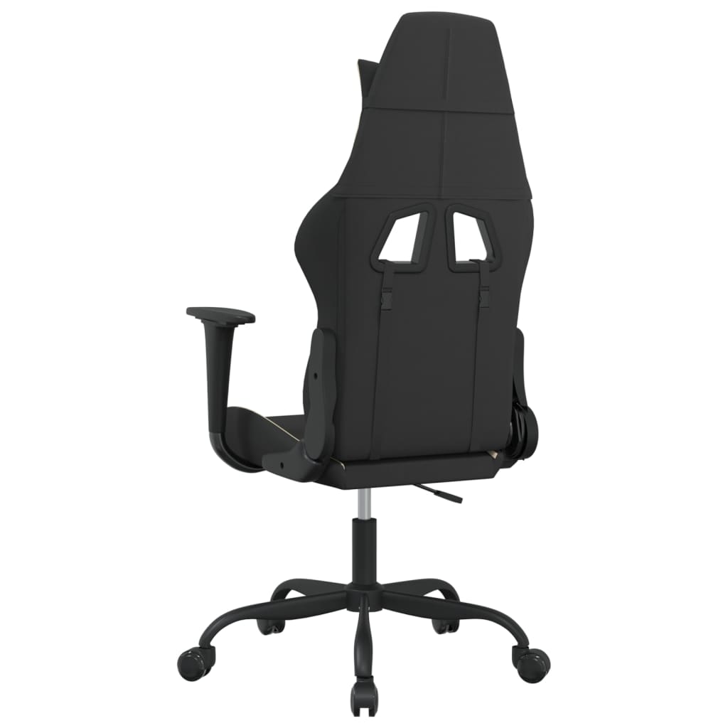 gamingstol stof sort og cremefarvet