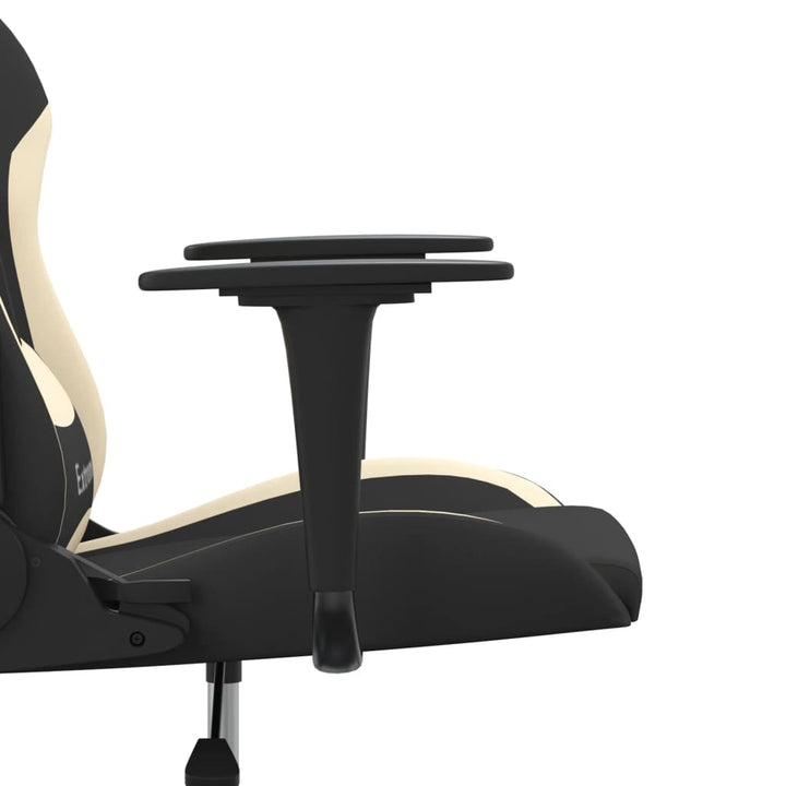 gamingstol stof sort og cremefarvet