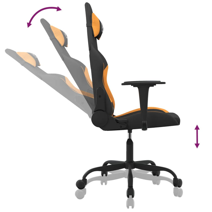gamingstol stof sort og orange
