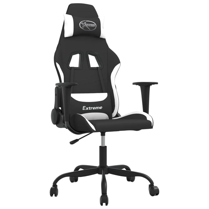 gamingstol stof sort og hvid