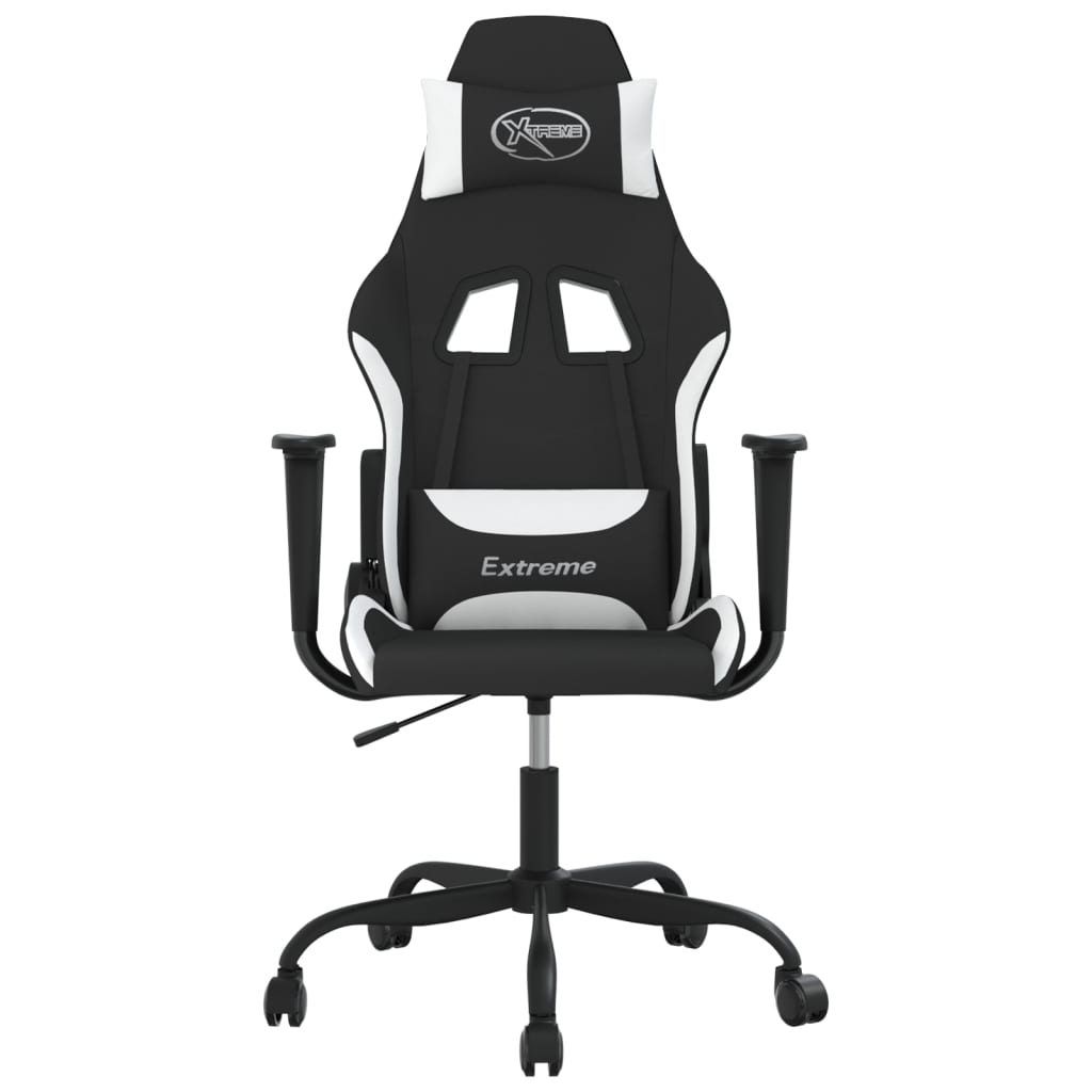 gamingstol stof sort og hvid