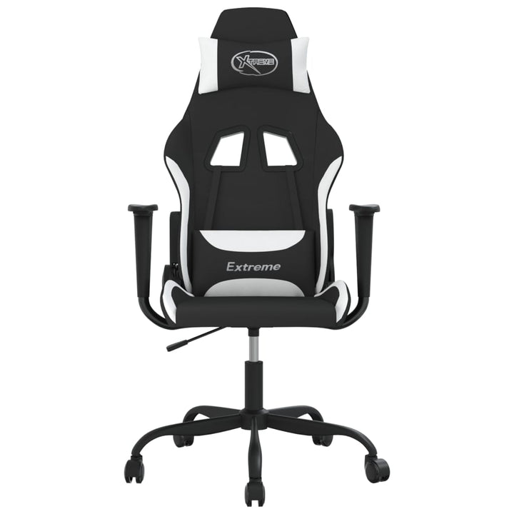 gamingstol stof sort og hvid