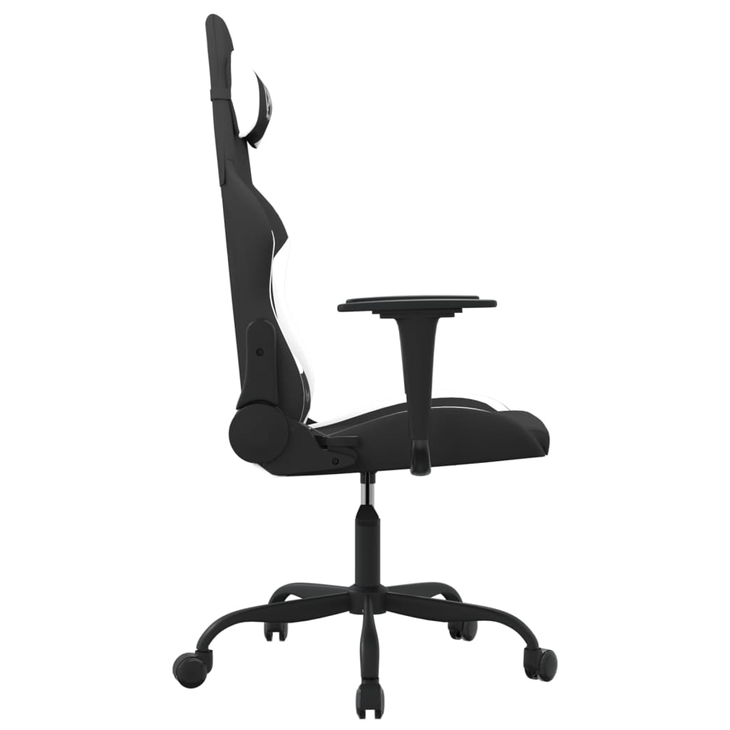 gamingstol stof sort og hvid