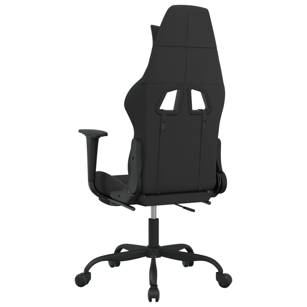 gamingstol med fodstøtte stof sort og lysegrå