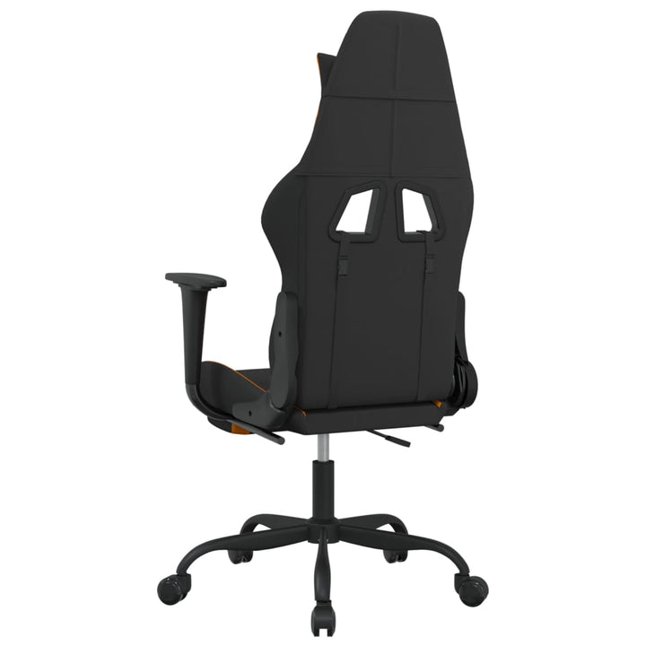 gamingstol med fodstøtte stof sort og orange