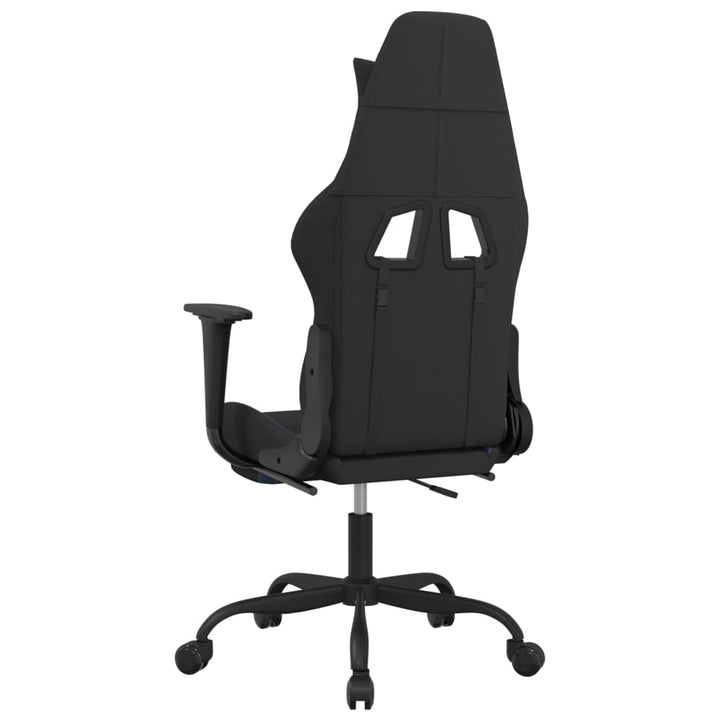 gamingstol med fodstøtte stof sort og blå