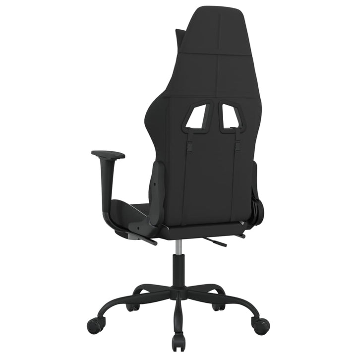 gamingstol med fodstøtte stof sort og hvid