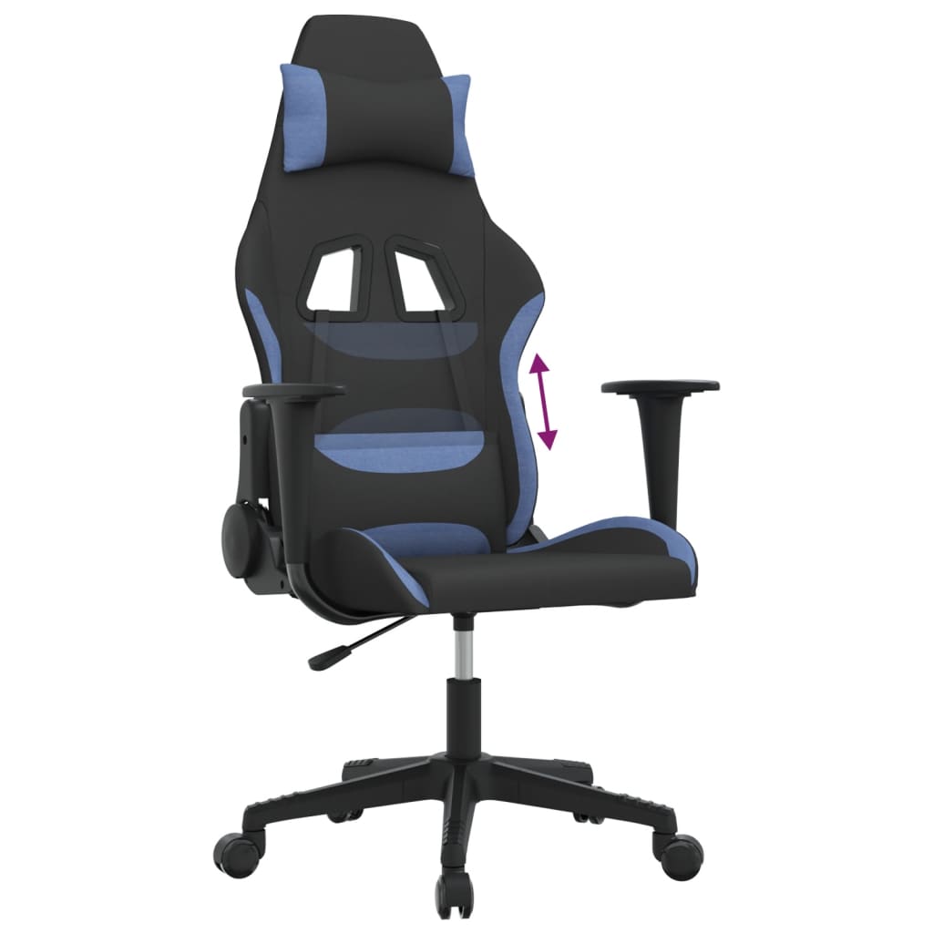 gamingstol stof sort og blå