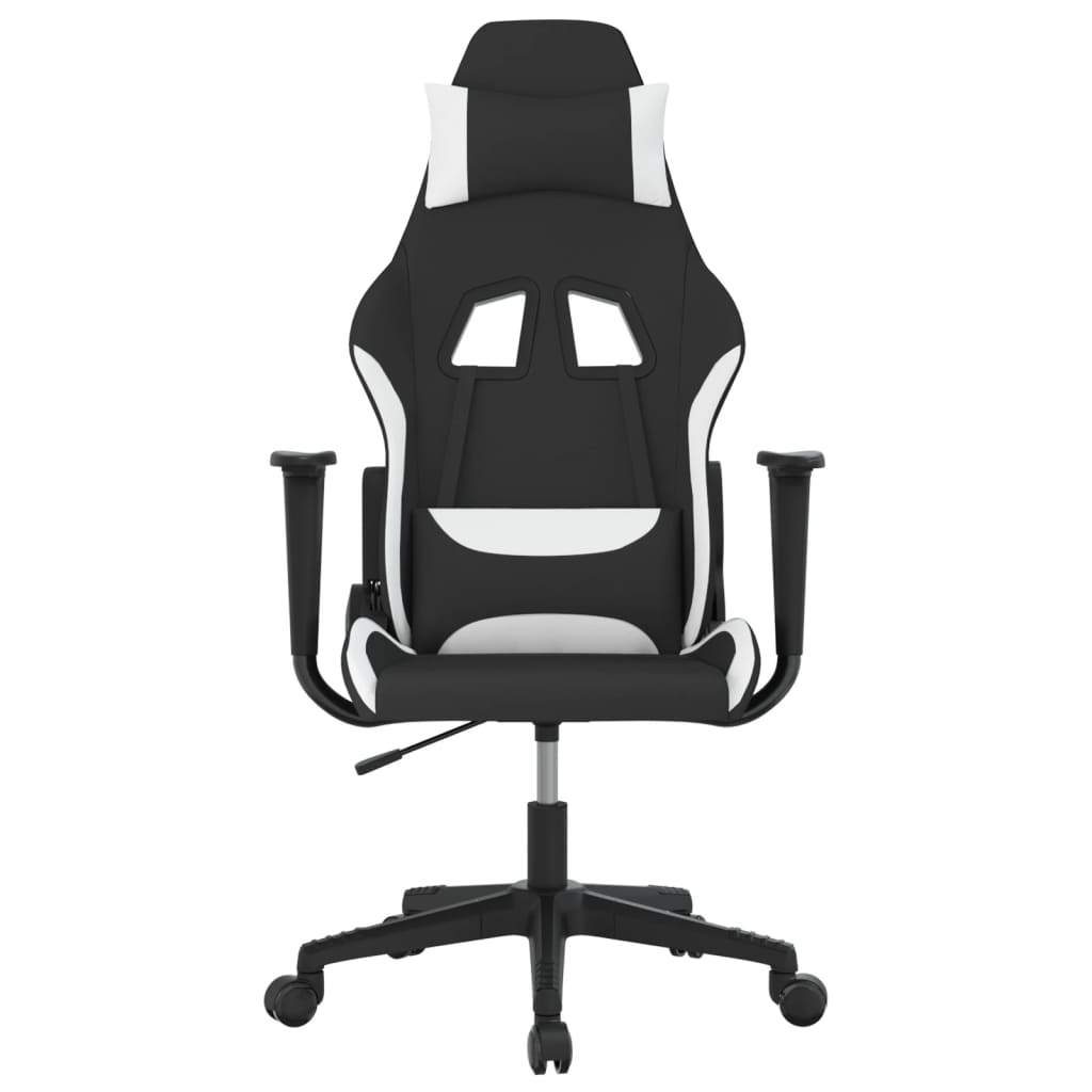 gamingstol stof sort og hvid